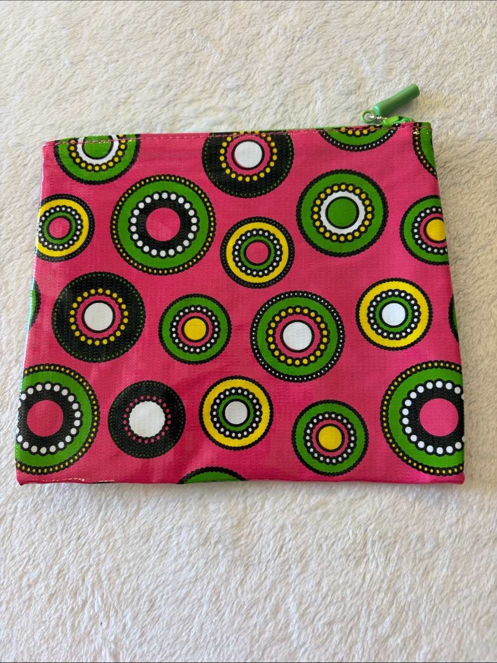 MSC Pouch - Pink Patterned Circle Design